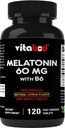 Melatoniin 60 mg koos vitamiiniga B6 – 120 kiiresti lahustatavat tabletti ekstratugevusega unetugi – ravimivaba – looduslik tsitruseline maitse – taimetoitlane, mitte-GMO, gluteenivaba