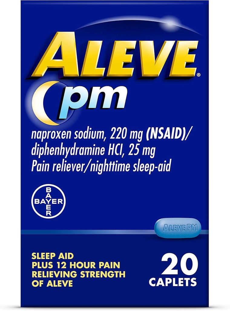 Aleve valu leevendamine ja öine uneabi Naprokseen Naatriumkapslid ‐ 20 loend