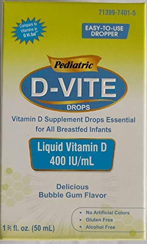Pediaatriline D-Vite Vedel D-vitamiin 400 RÜ/ml (50 ml) - Bubble Gum Maitse