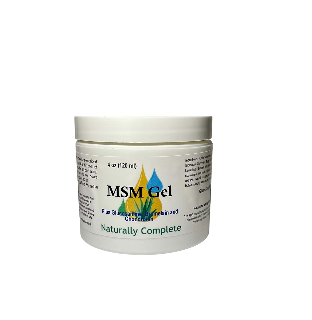 MSM Cream Plus Glükoosamiin Bromelain & Chrondroitin 4 oz. Jar