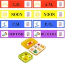 500 Pcs Meditsiin Kleebised Ravimijuhised Sildid - Hommikune keskpäev Õhtune magamaminekuaeg Meeldetuletus Kleebis 2/5 x 1, 6 Inch AM NOON PM Pill Case Plannersi kleebistele
