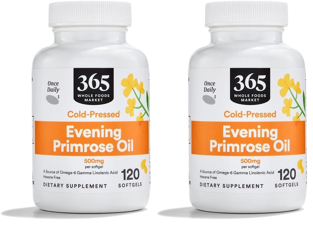 Terve toiduturg, Õhtune Primrose Oil 500Mg, 120 Softgels (pakk 2)