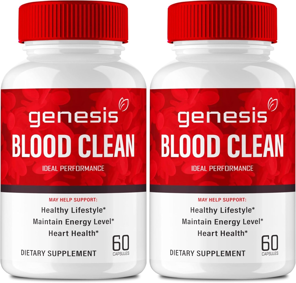 Genesis Blood Clean kapslid - Advanced Formula Supplement maksimaalse tugevuse jaoks - looduslik veresoonte puhastaja, GenesisBlood Clean Pills, GenesisBloodClean Pastillas Reviews (2 Pack)