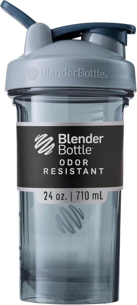 BlenderBottle Shaker Bottle Pro seeria sobib ideaalselt valgu raputamiseks ja eeltreeninguks, 24-kordne, täisvärviline hall