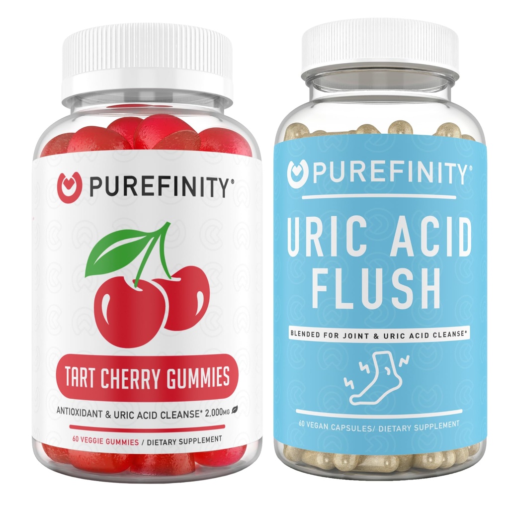 PUREFINITY Uric Acid Flush & Cleanse Kapslid + Tart Cherry Gummies