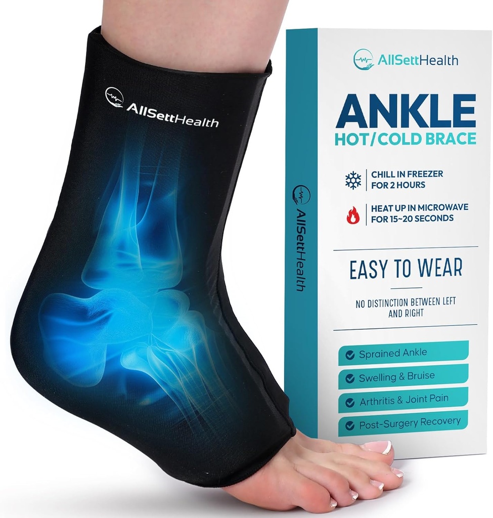 Pahkluu jääpakend turse jaoks - kuum / külm teraapia jäämähis jalgade valu leevendamiseks, kreenivalu leevendamiseks, Plantar Fasciitis, Achilleuse tendoniit Relief, Sprained hüppeliigese tihendamine, (Large / XL)