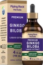 Piping Rock Ginkgo Biloba Supplements | 4 fl oz | Premium Vedel Taimne ekstrakt | Certified Botanical | Non GMO, Gluteenivaba