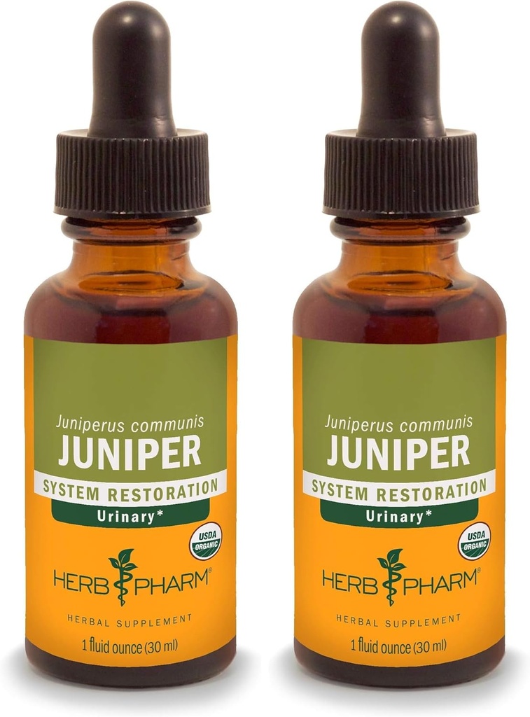 Herb Pharm Certified Organic Vequid Extract for Uriinisüsteemi tugi Juniper 1 Fl Oz (Pack of 2)