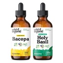 Wild & Organic Bacopa Tinktuur 4 fl oz & Holy Basil Tinktuur 4 fl oz