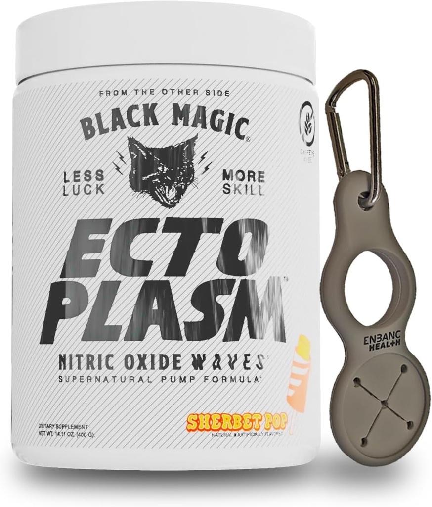 Black Magic Ecto Plasm - Sherbet Pop - käsitsi valmistatud Pump Igniter, Suurenenud Hüdratsioon Ja Vascularity (400g, 20 Scoops) koos Enbanc Health Keychain