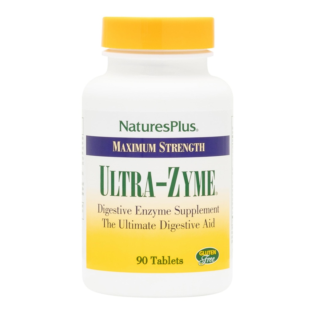 NaturesPlus Ultra-Zyme - 90 tabletti - Ensüümilisa tervisliku seedimise toetamiseks - Gluteenivaba - 45 serveerimist