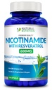 Üldine looduslik vitamiin nikotiinamiid koos Resveratrooliga 600mg (vitamiin B-3) 120 köögiviljakapslid Gluteenivabad ja mitte-GMO