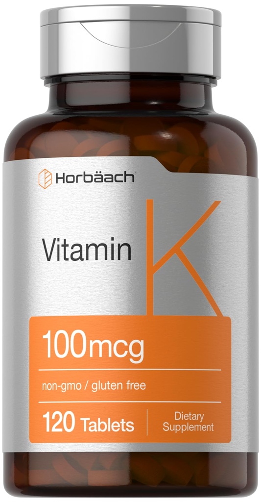 Horbäach K-vitamiini lisand | 100mcg | 120 tabletti | taimetoitlane, mitte-GMO ja gluteenivaba lisand