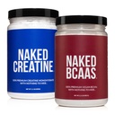 Alasti Puhas Kreatiin Monohüdraat 100 Servings + 100 Servings Unmaitsestatud Alasti BCAA Vegan Bundle