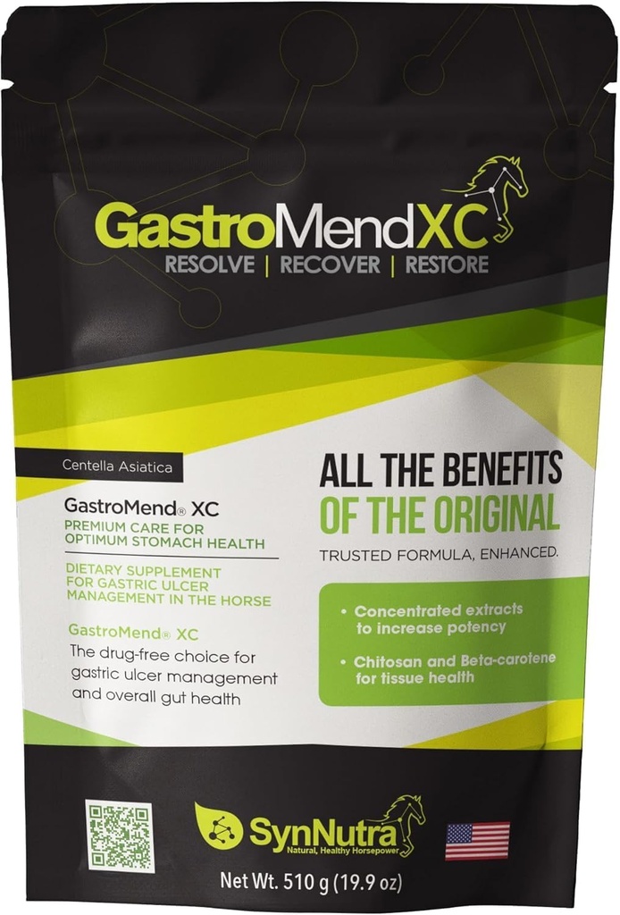 GastroMend XC, 100% looduslik hobuste kõht Tervis hobustele, edendab maohaavandite tervendamist ja ennetamist, on väga tugev ja tõhus, toetab mao ja Hindguti tervist, 30 serveerimist, valmistatud USA-s