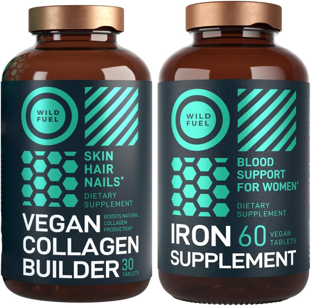 WILD FUEL Vegan Kollageeni Ehitaja tabletid ja raualisandit naistele foolhappe naise komplekti