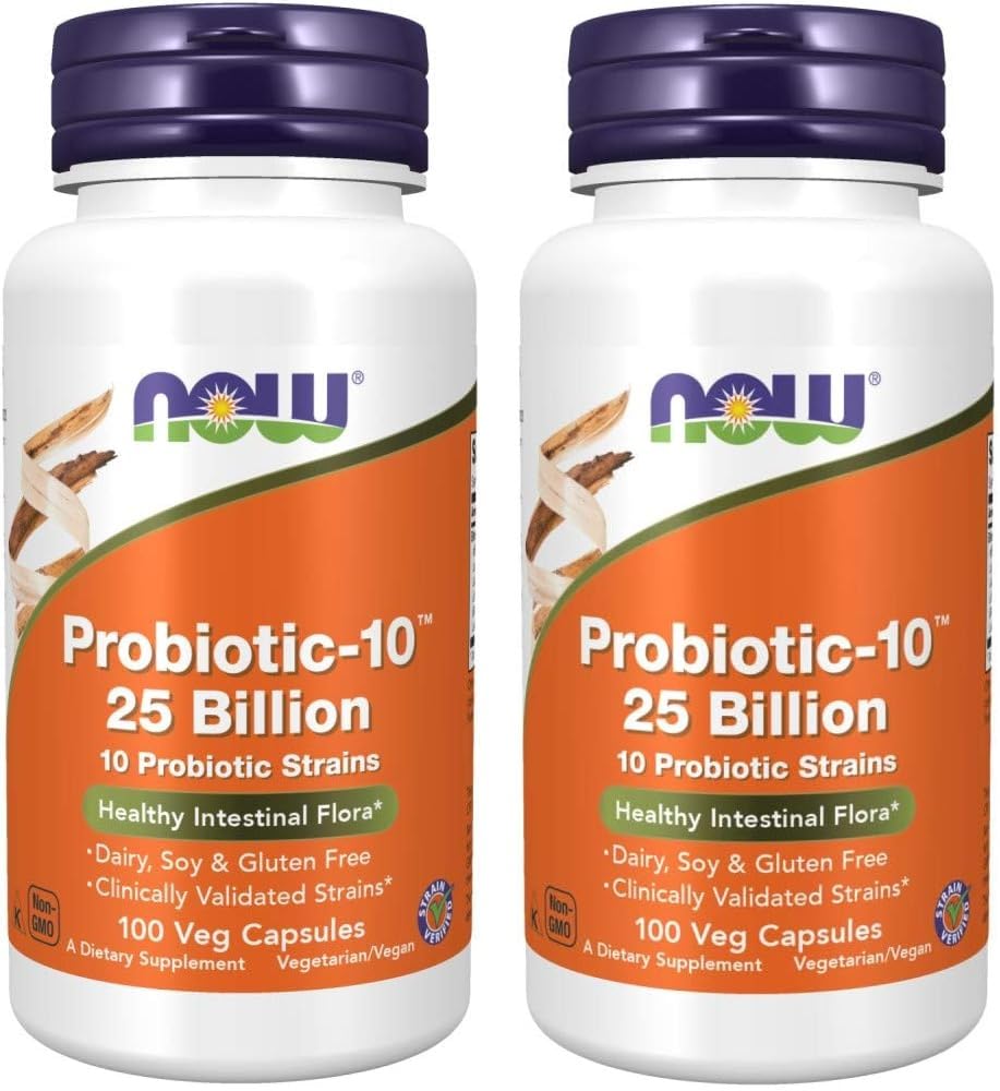 Nüüd toidud probiootikum-10 25 miljardit, 100 loendurit (2 kotti)