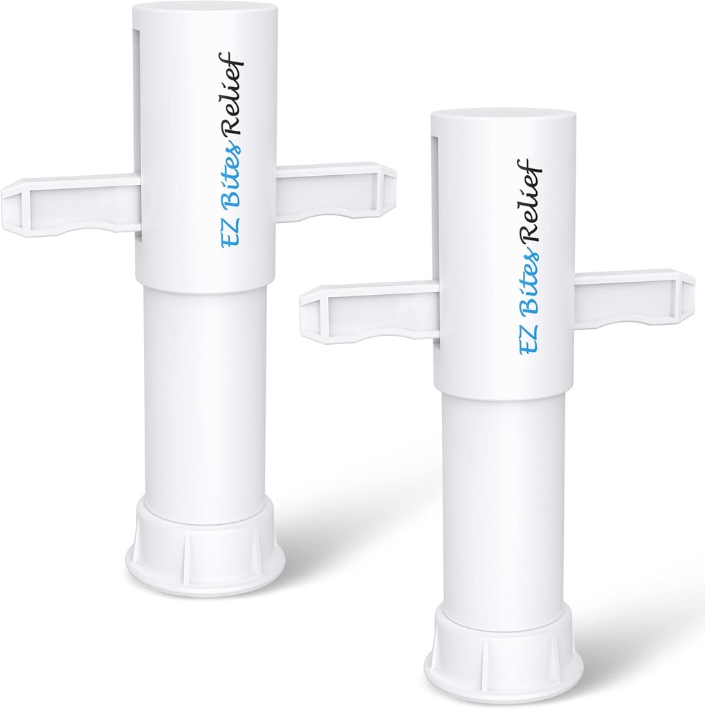 Memine EZ Bites Relief Ime tööriist - 2 Pack Bee Sting and Bite Itch Relief Sucker, Venom Extractor for Saliva / Venom Relief alates Itch ja turse, Kid-Friendly White