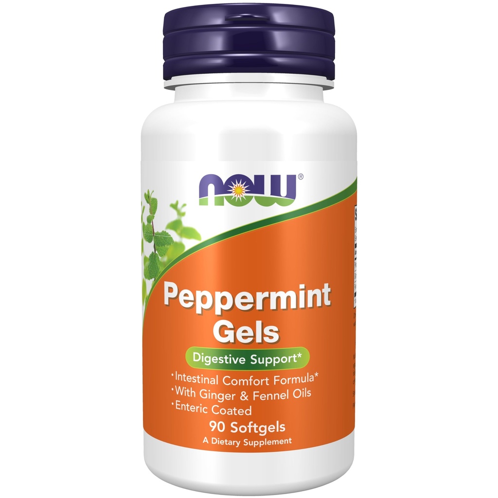 NOW Foods Supplements, piparmündi geelid ingveri ja apteegiõlidega, soolestikuga kaetud, seedetrakti tugi *, 90 Softgels
