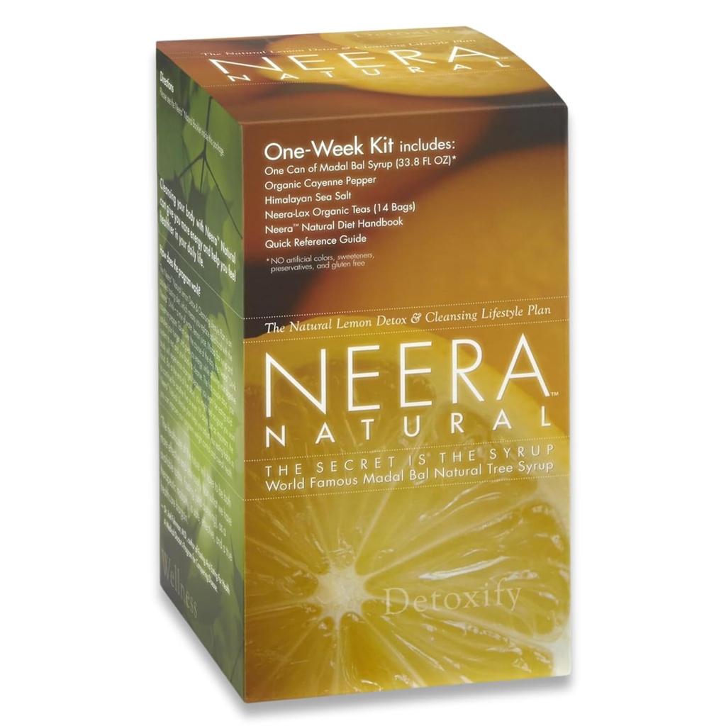 Neera Natural One Week Pack Master Cleanse Dieet - Metabolism Booster Lemonade Detox Colon Cleanser & Detox Gut Cleanse, Master Cleanse Lemon Cayenne Maple Detox, 7 Day Cleanse Kit