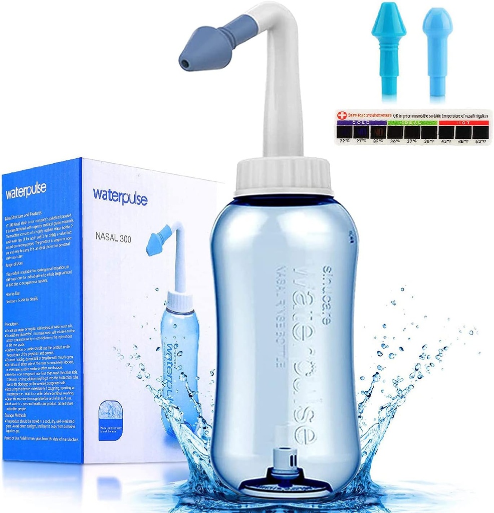 Darate Neti Pot Sinus Rinse Pudel, Ninapesu Puhastaja Rõhk Loputada Nina niisutamine täiskasvanutele & Kid BPA Vaba Sticker termomeetriga (300 ml)