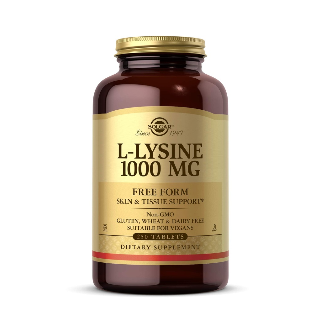 Solgar L-lüsiin 1000 mg, 250 tabletti - tõhustatud imendumine ja imendumine - soodustab naha ja huulte terviklikkust - kollageeni tugi - aminohapped - mitte-GMO, vegan, gluteenivaba - 250 serveerimist