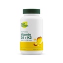 Värske toitumine Vegan Vitamiin D3 + K2 Kapslid - 5000 IU D3 + 100mcg K2 MK-7 optimaalseks imendumiseks - Immuunsus Tervis, Luude Tervis, Mood - Mitte GMO - 90 kapslit, 3 kuu pakkumine