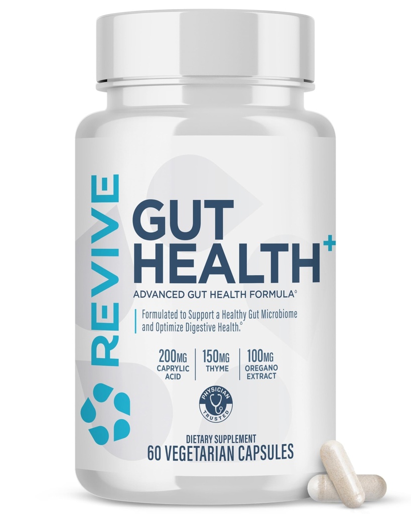 Taastage MD Gut Health Supplements meestele ja naistele - igapäevane soolestiku parandamine ja seedetrakti tervisetoetuse valem tüümiani, oregano ja piimaohakaga - Vegan-sõbralik, gluteenivaba - 60 taimekapslit