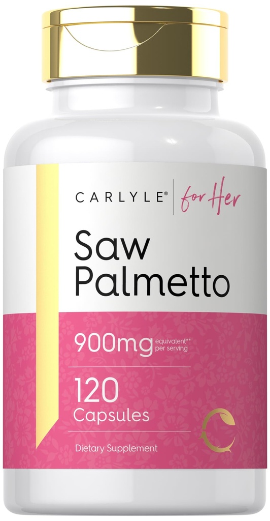 Carlyle Saw Palmetto naistele 900mg | 120 kapslit | Full Spectrum Extract Supplement | Non-GMO, Gluteenivaba täiendus | tema jaoks