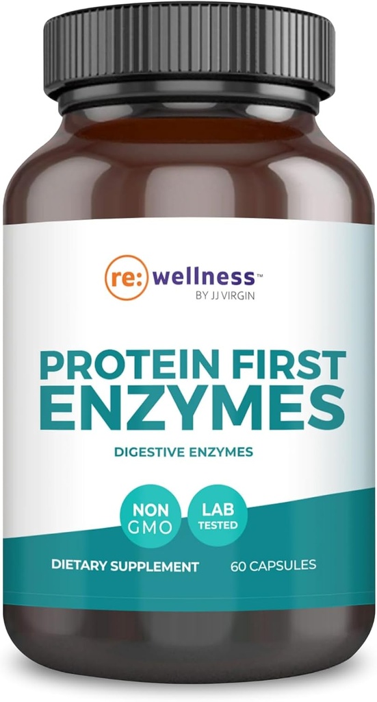 Reignite Wellness by JJ Virgin | Protein First Enzymes | Betaiini HCI koos pepsiini ja ensüümilisandiga | Soolestiku tervise, seedimise, aeg-ajalt puhumise ja gaasi toetamine | 60 kapslit