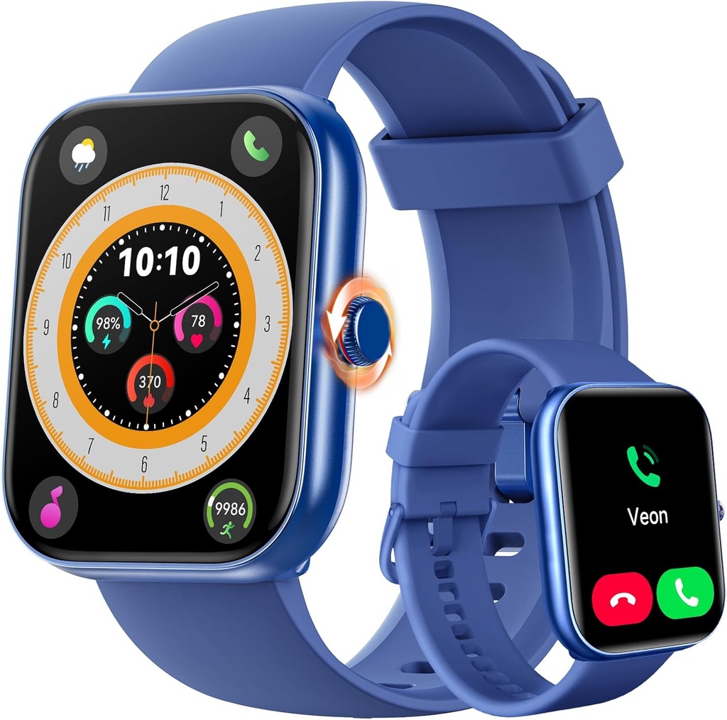 ENOMIR Smart Watch for Women Men (vastus / tee kõned) ühildub iPhone / Android / Samsung, Alexa sisseehitatud, [1.91" HD Ekraan] Veekindel Fitness Watch südame löögisagedusega / uni / SpO2 monitor (sinine)