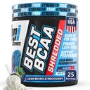 BPI Sports Parim BCAA purustatud - Kofeiinivaba termogeenne taastumisjook, Lean Lihashoone BCAA pulber naistele ja meestele, BCAA-d Aminohapped Jook- Sinine Raz - 25 serveerimist