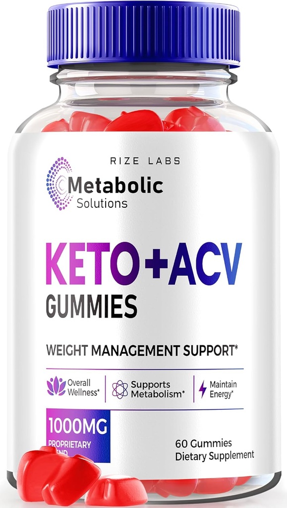 Metaboolsed lahendused Keto+ACV Gummies Advanced Weight Loss, Apple Cider Vinegar, ametlikud ülevaated (60 Gummies)