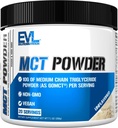 Evlution Nutrition MCT Powder - Keto Supplement - MCT Oil Powder - 10G keskmise ahelaga triglütseriidid - Aju ja keha energiajook - Rasvhappelisand - Vegan & Non-GMO - 20 Servings - Maitsestamata
