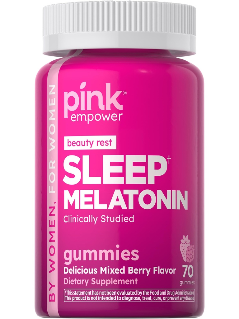 PINK Melatoniin Gummies 10mg | Max Potency | Segatud marjamaitse | Vegan, GMO-vaba ja gluteenivaba lisand