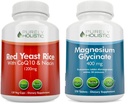 Puhtalt holistiline punane pärmseente riis 1200mg CoQ10 & niatsiin + magneesiumglütsinaat 400mg - 120 kapslit + 270 tabletti - valmistatud USA-s