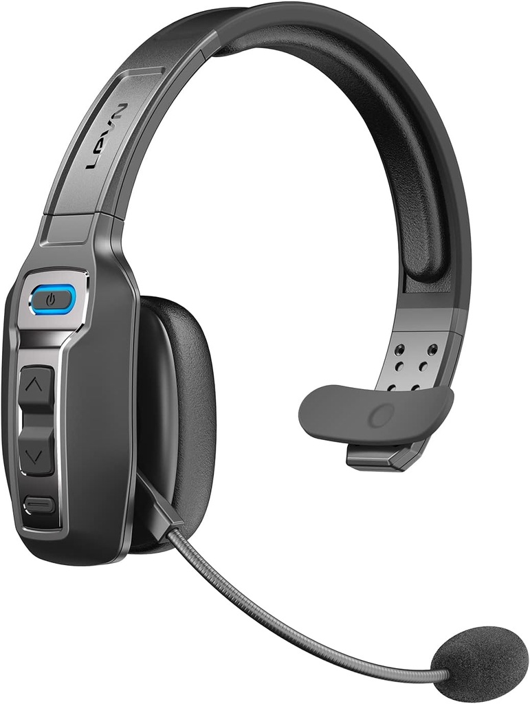 LEVN Bluetoothi peakomplekt mikrofoniga, Truckeri Bluetoothi peakomplekt AI müra tühistamine ja vaigistamine nupp, juhtmeta kõrvaklapid 60 Hrs tööaeg, Truckeri kodukontori kaugtöö Zoom