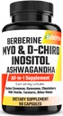 Myo- inositool & D- Chiro Inositool kapslid koos ashwagandha , berberiini , kaneeli , võimlemise , Chasteberry , piimohakas , kurkum , kibe melon - 90 kapslit