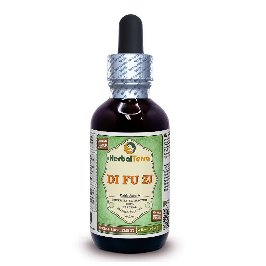 Di Fu Zi, Kochia (Kochia Scoparia) Glycerite, Kuivatatud Koore Alkoholivaba Vedelikekstrakt (Brand name: HerbalTerra, Proudly made in USA) 2 fl.oz (60 ml)
