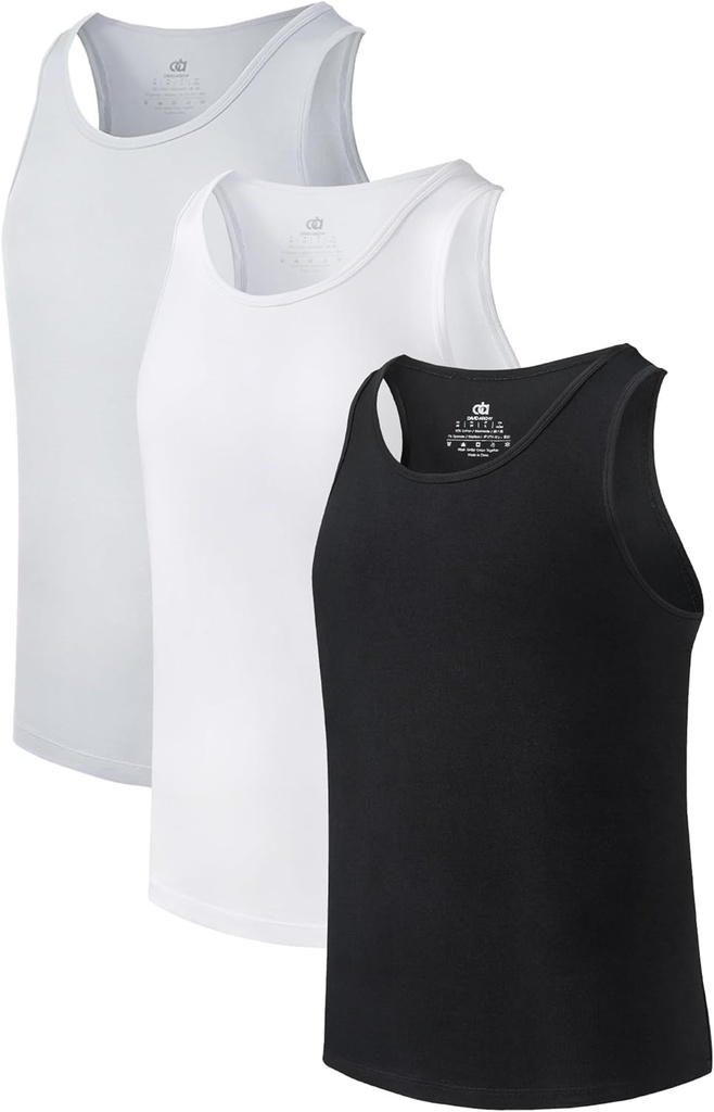 David Archy Meeste Tank Top Bamboo Rayon alussärgid Tankisärk Niiskus-Wicking A-särk meestele, 3 või 5 Pack