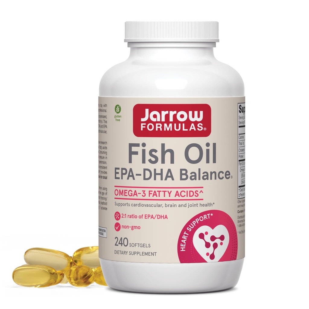 Jarrow valemid EPA-DHA tasakaal, 1200 mg Omega-3 rasvhappeid südame-veresoonkonna toetamiseks, 240 Softgels, 120 päeva pakkumine