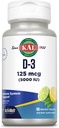 KAL Vitamiin D-3 5000 RÜ ActivMelt , kohene lahustamine , looduslik sidrunlubja maitse , tervislik immuunfunktsioon ja luu tugi , 90 serveerimist , 90 mikrotabletti