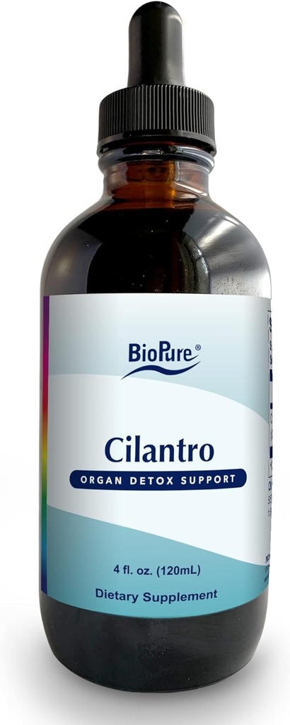 BioPure Cilantro Taimne Tinktuur - Potentsiaalne botaaniline ekstrakt rikas kasulike fütotoitainete ja polüfenoolsete ühendite, mis toetab immuunsüsteemi, Detox puhastamist, soolestiku tervist ja üldist heaolu - 4 fl oz