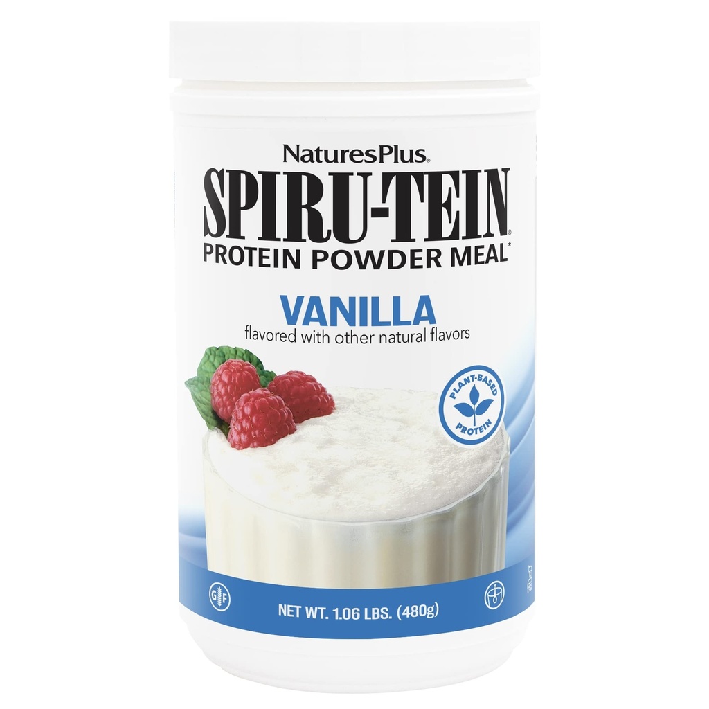 NaturesPlus SPIRU-TEIN, Vanilla - 1,06 naela - Spirulina valgu pulber - vitamiinid ja mineraalid energia - taimetoitlane, gluteenivaba - 16 serveerimist