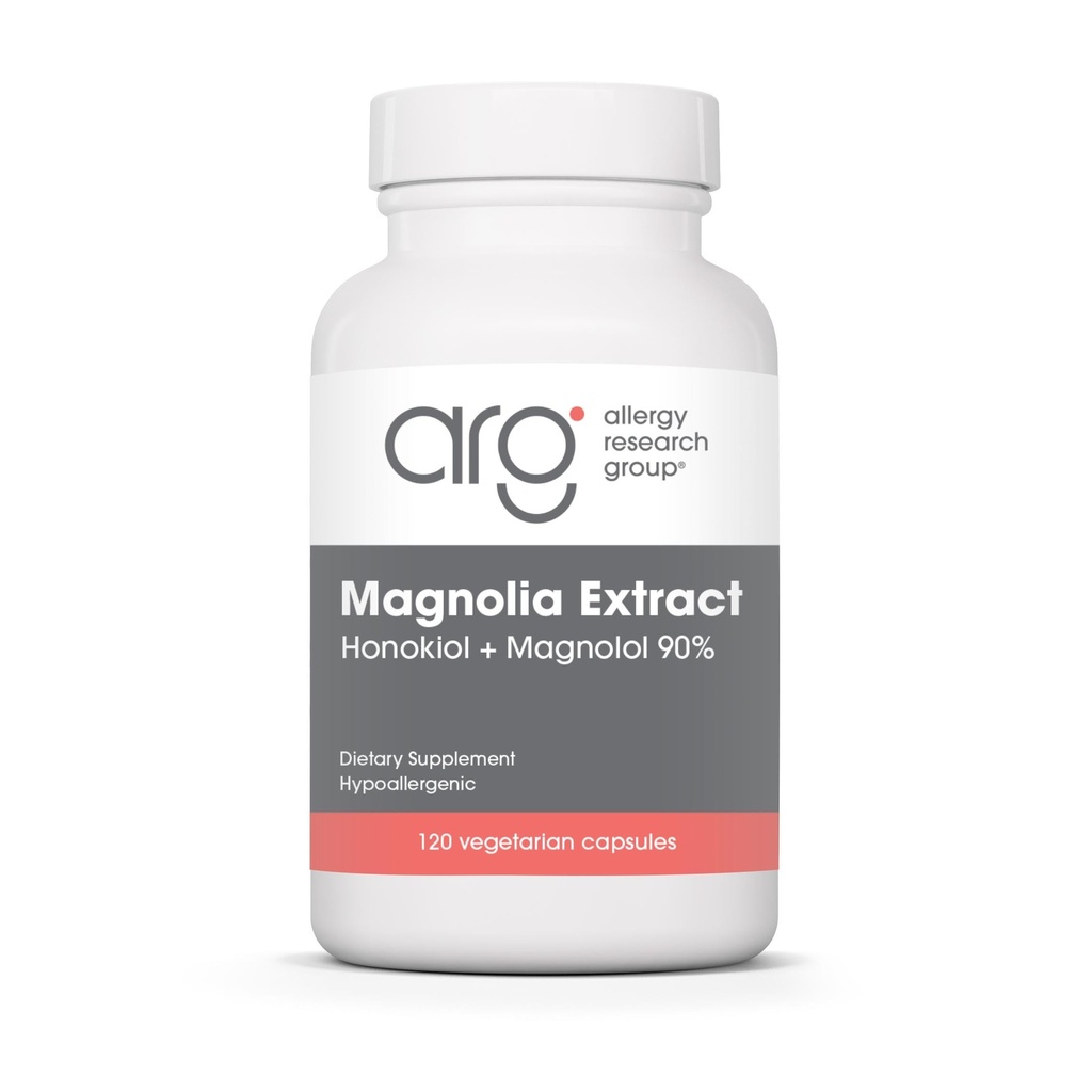 Allergia uurimisrühm Magnoolia ekstrakti toidulisand - stressi unetoetus, kortisooli tasakaal, Honokiol, Magnolia, hüpoallergeenne, taimetoitlased kapslid, Gluteenivaba - 120 loend