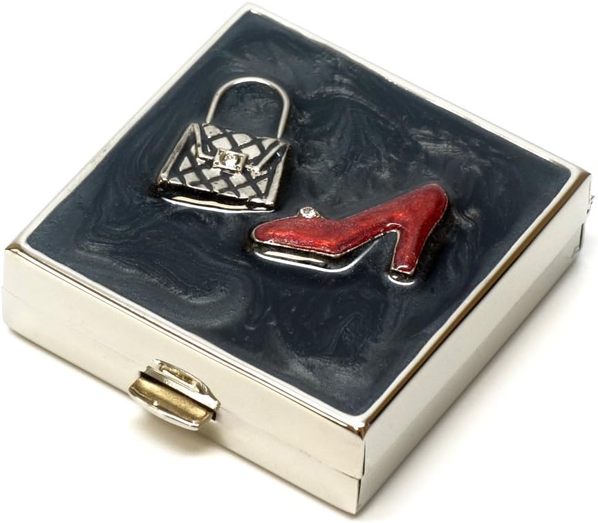 9311 Square Small Pill Box Korraldaja Black Red Gold Naised Reisi Pill Case Purse Taskukonteiner Päevane kaasaskantav meditsiin Vitamiin Karp Ravimid Lisa Mini Hoidmine