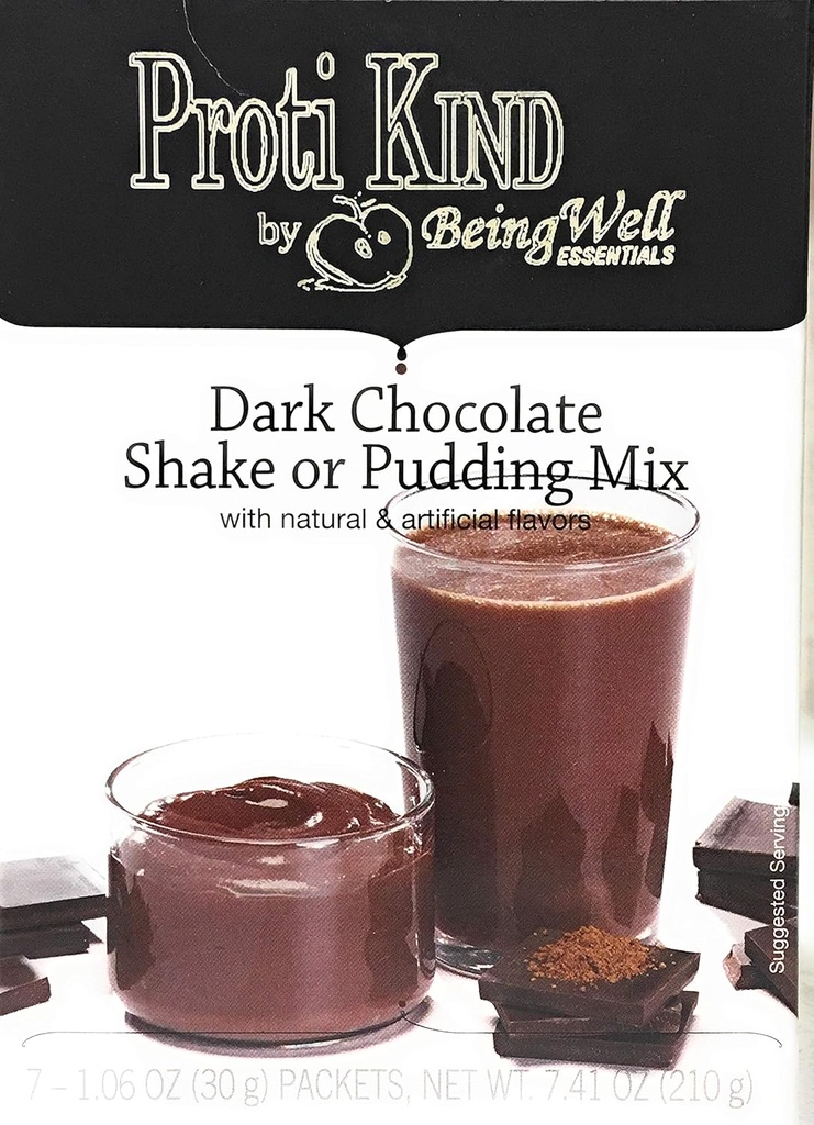 Proti Kind Kõrge valgusisaldusega dieet Shake & Pudding - madala kalorsusega - Madal suhkur - Madalad süsivesikud (7 portsjonit) (Tume šokolaad)