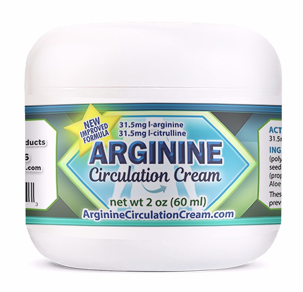Arginiin Circulation Cream 2 oz - mentool, L Arginine & L Citrulline Lotion - toetab tervete jalgade ja keha verevoolu - kogu pere tooted