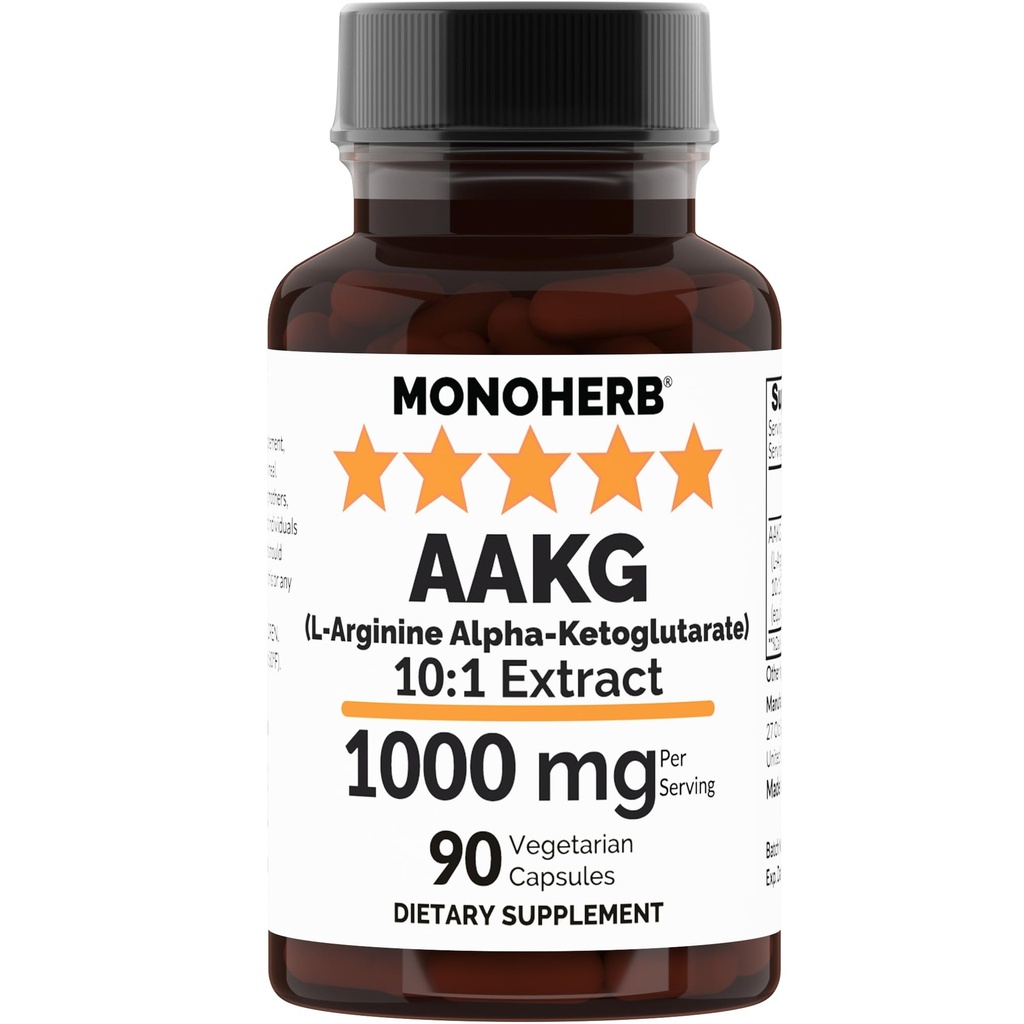 MONOHERB AAKG - L-arginiin alfaketoglutaraat - 1000 mg - 90 taimekapslit