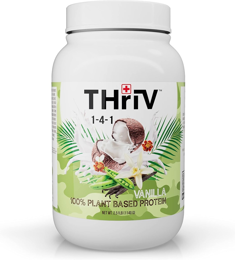 Thriv THriV Nutrition - Orgaaniline taimepõhine valgupulber, šokolaad või vanill, vegan, gluteenivaba, GMO-vaba, piimavaba, (2, 5 lb/1,140 g) pulber (Vanilla)